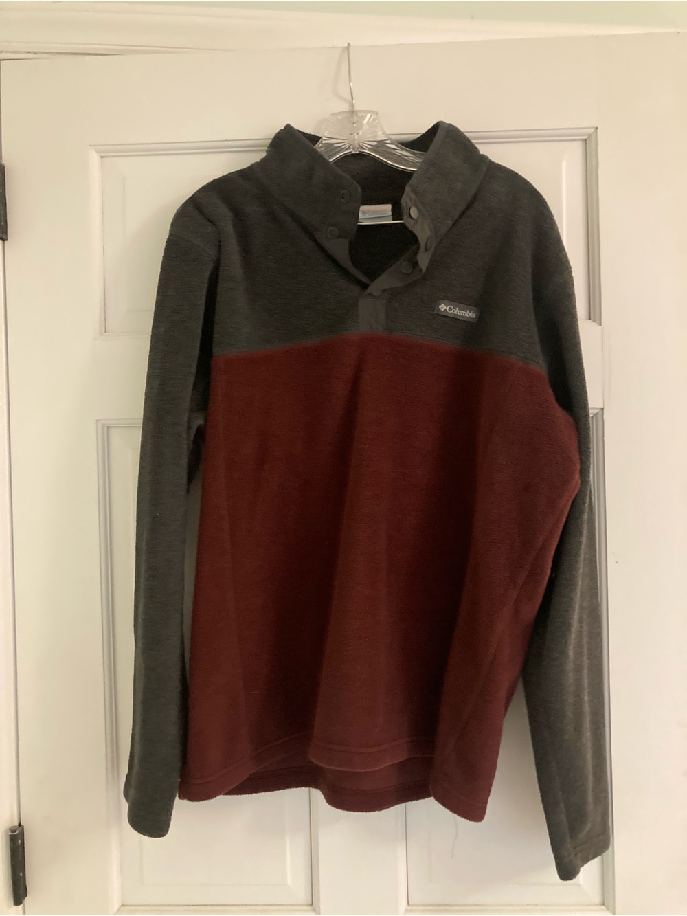 Columbia Two-Tone Pullover Fleece - Charcoal & Burgundy